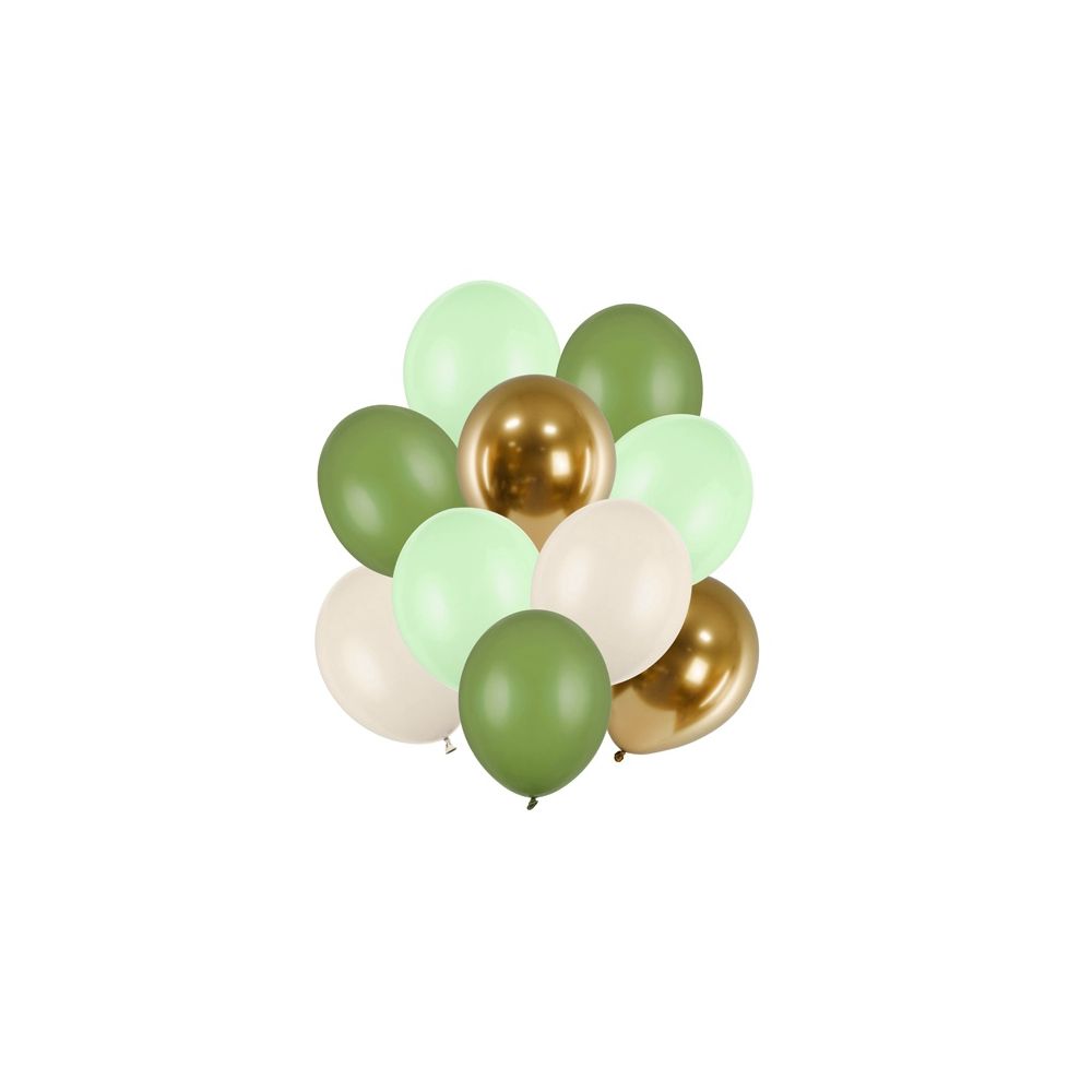 Set of latex balloons - PartyDeco - green, 10 pcs.