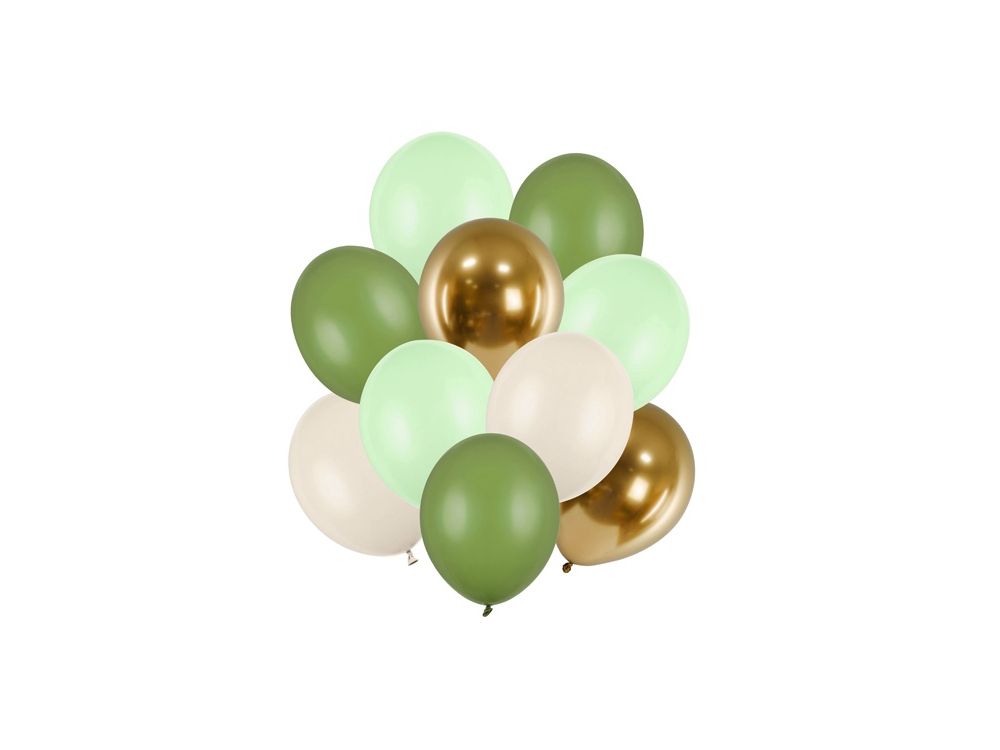 Zestaw balonów lateksowych - PartyDeco - zielone, 10 szt.