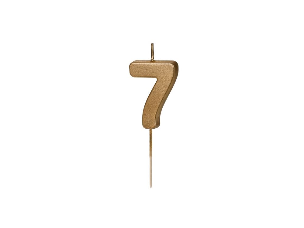Birthday Candle number 7 - PartyDeco - gold