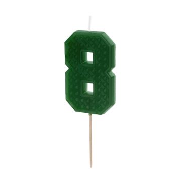 Birthday Candle number 8 - PartyDeco - green