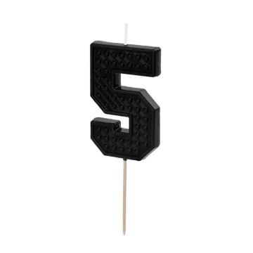 Birthday Candle number 5 - PartyDeco - black