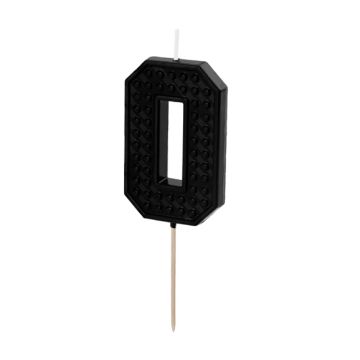 Birthday Candle number 0 - PartyDeco - black