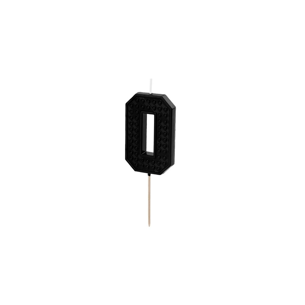 Birthday Candle number 0 - PartyDeco - black