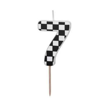 Birthday Candle number 7 - PartyDeco - black and white