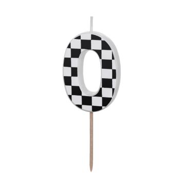 Birthday Candle number 0 - PartyDeco - black and white