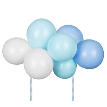 Balonowy topper na tort - PartyDeco - niebieski