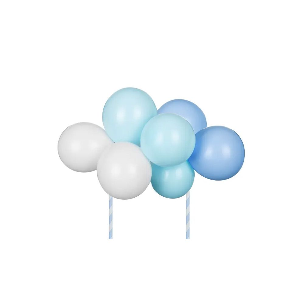 Balonowy topper na tort - PartyDeco - niebieski