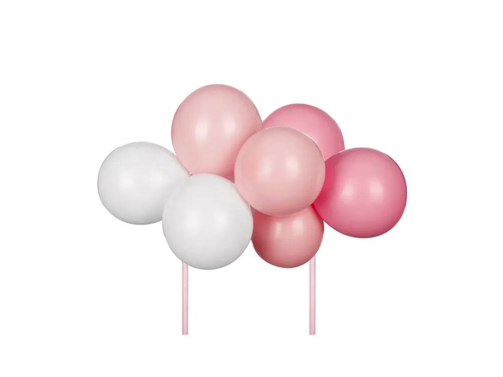 Balonowy topper na tort - PartyDeco - różowy