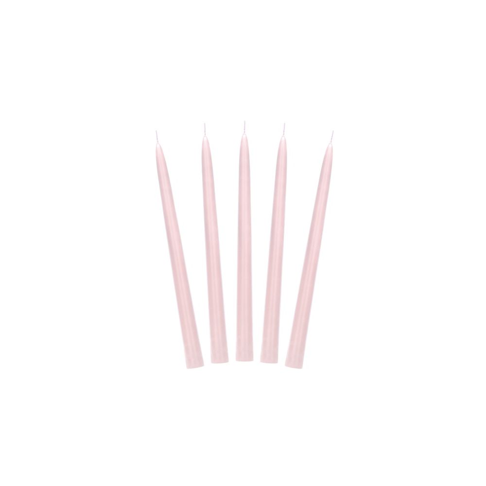 Taper candles, frosted - PartyDeco - pink, 24 cm, 10 pcs.