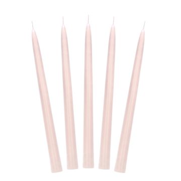 Taper candles, frosted - PartyDeco - nude, 24 cm, 10 pcs.