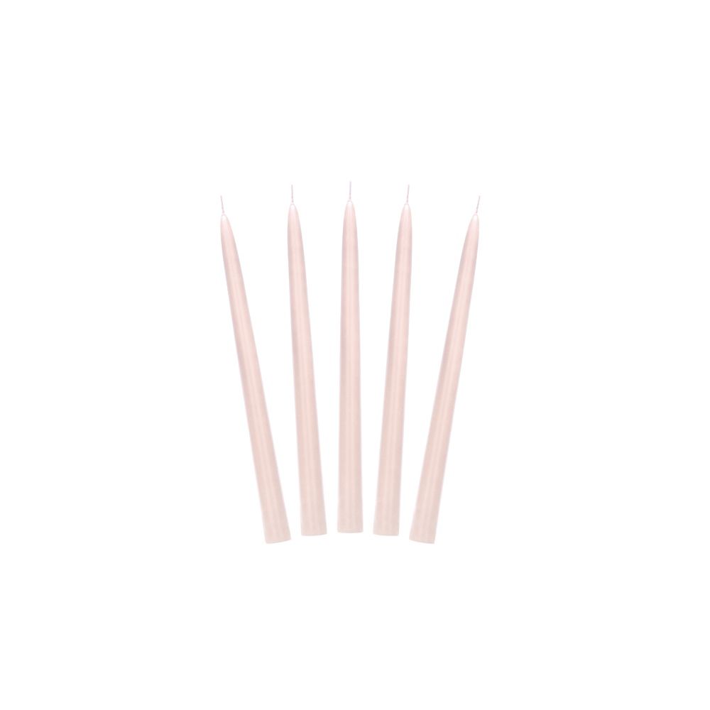 Taper candles, frosted - PartyDeco - nude, 24 cm, 10 pcs.