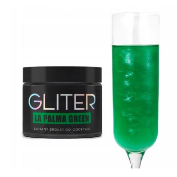 Brokat jadalny Gliter do napojów La Palma Green - Słodki Bufet - zielony, 10 g