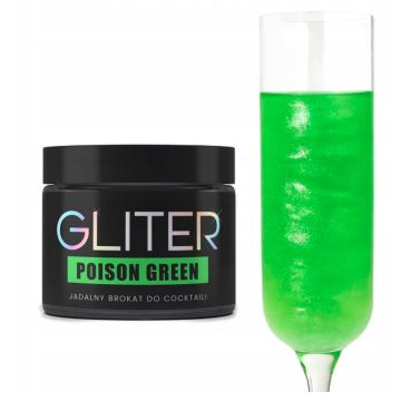 Brokat jadalny Gliter do napojów Poison Green - Słodki Bufet - jasny zielony, 10 g