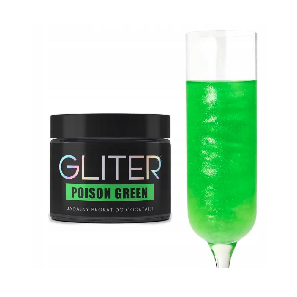 Edible cocktail glitter - Słodki Bufet - Poison Green, 10 g