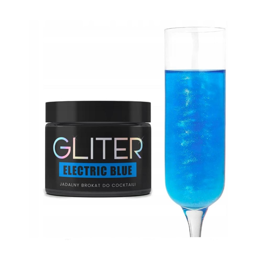 Brokat jadalny Gliter do napojów Electric Blue - Słodki Bufet - niebieski, 10 g