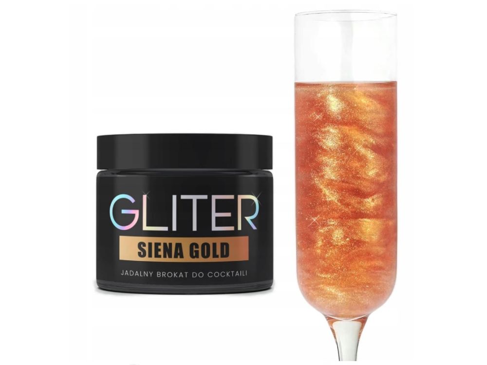 Edible cocktail glitter - Słodki Bufet - Siena Gold, 10 g