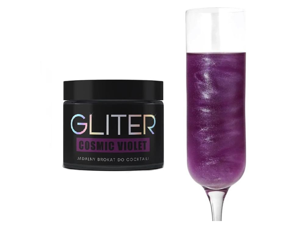 Brokat jadalny Gliter do napojów Cosmic Violet - Słodki Bufet - fioletowy, 10 g
