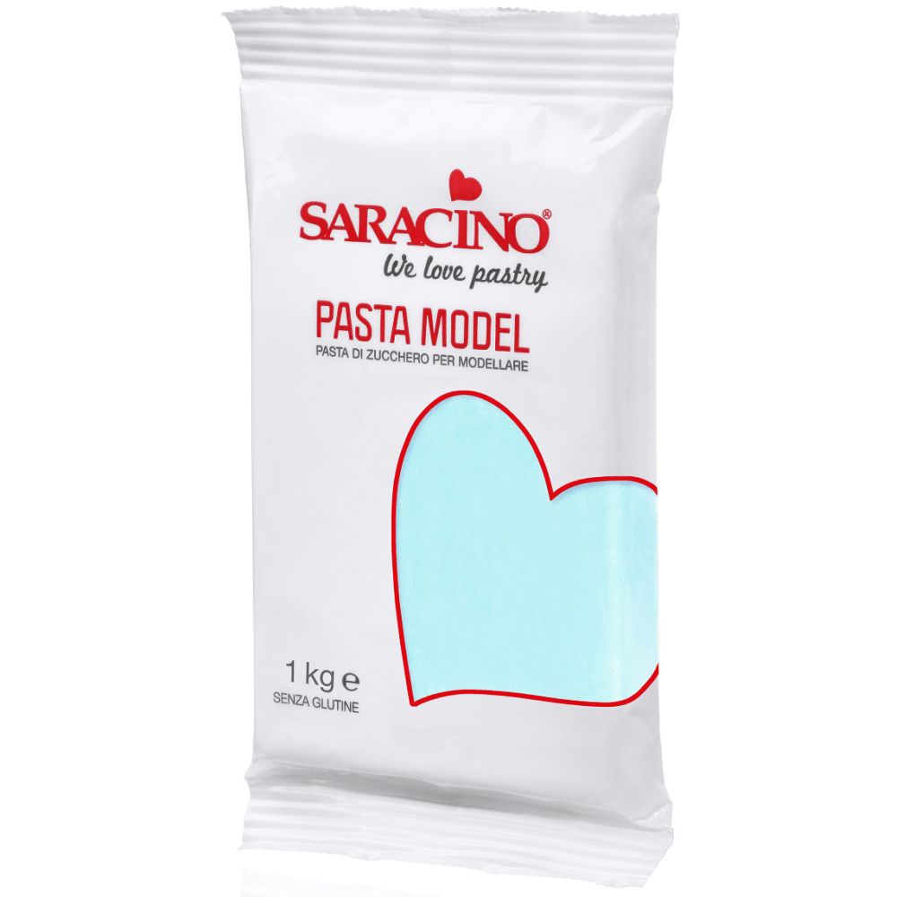 Masa cukrowa do modelowania figurek - Saracino - jasnoniebieska, 1 kg