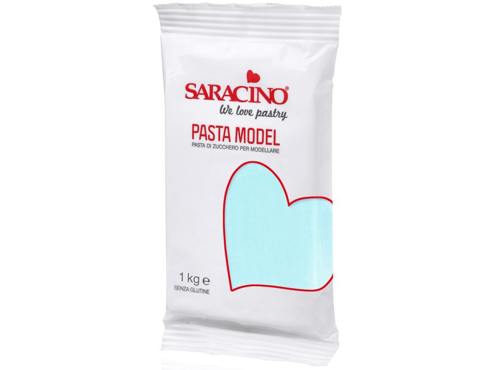 Sugar paste for modeling figures - Saracino - light baby blue, 1 kg