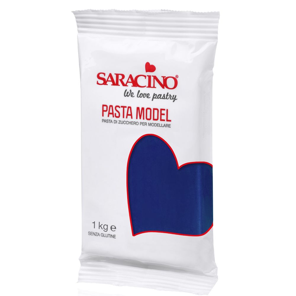 Sugar paste for modeling figures - Saracino - navy blue, 1 kg