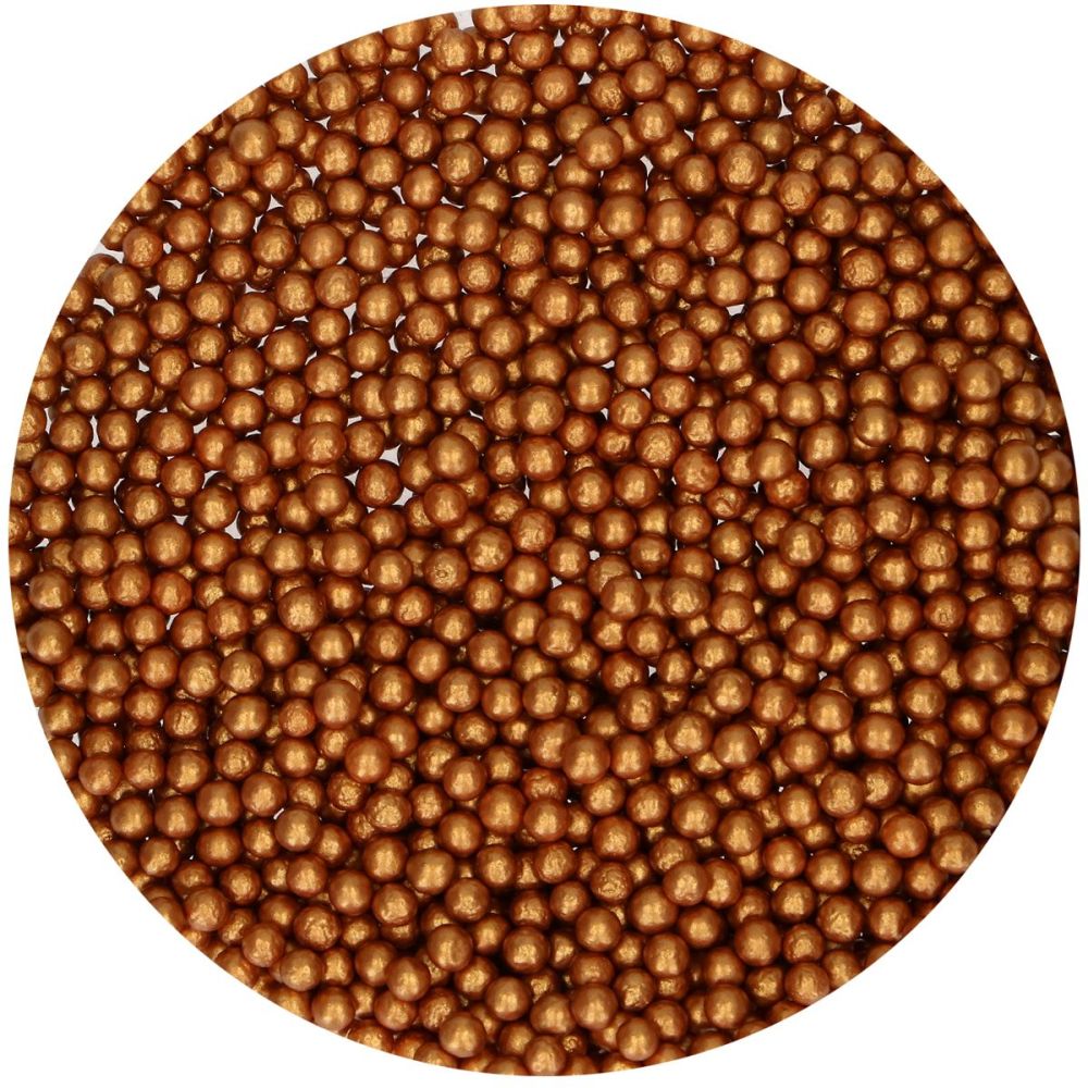 Sugar sprinkles Pearls - FunCakes - Small, Bronze Gold, 70 g