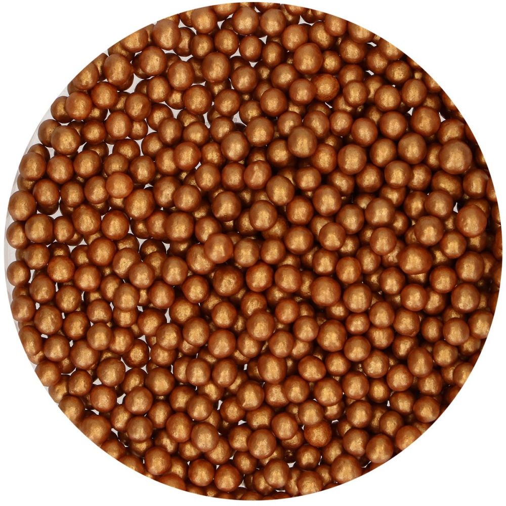 Sugar sprinkles Pearls - FunCakes - Medium, Bronze Gold, 60 g