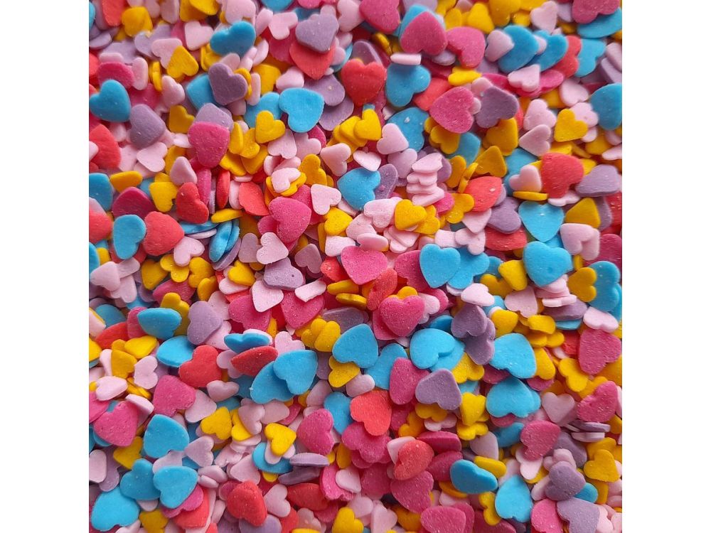 Sugar sprinkle Hearts - Rainbow Colours, 30 g