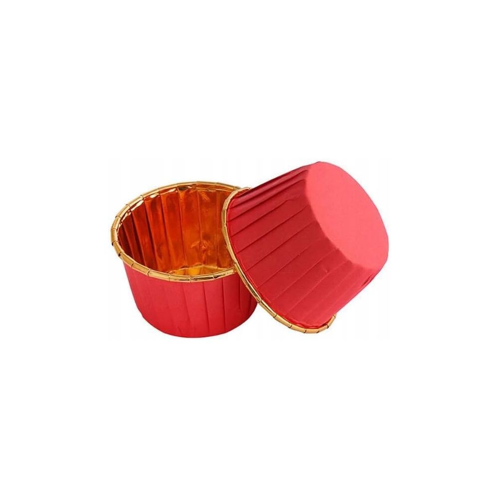 Papilotki na muffinki - czerwono-złote, 50 x 40 mm, 50 szt.