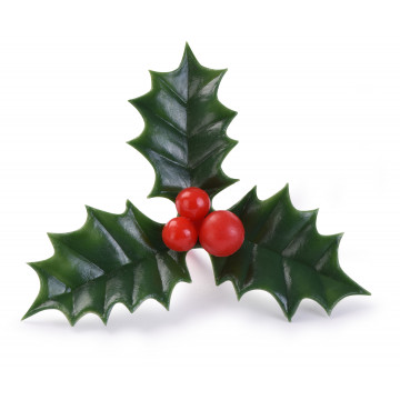 Christmas decoration - Modecor - holly twig, 5 cm