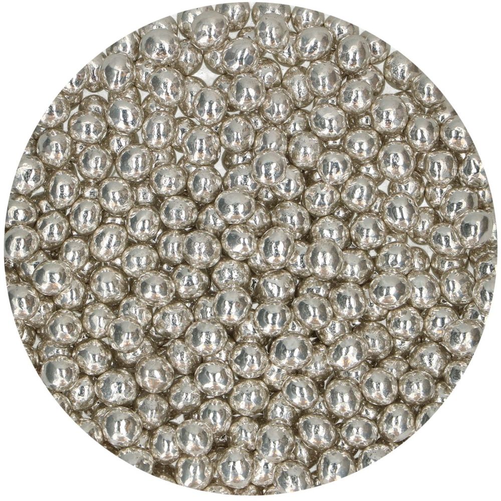 Sugar sprinkles Pearls - FunCakes - Metallic Silver, 60 g