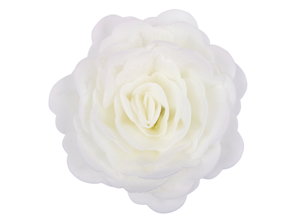 Dekoracja waflowa Róża Chińska duża - Rose Decor - 3D, biała