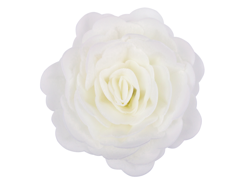 Wafer decoration Chinese rose large - Rose Decor - 3D, white