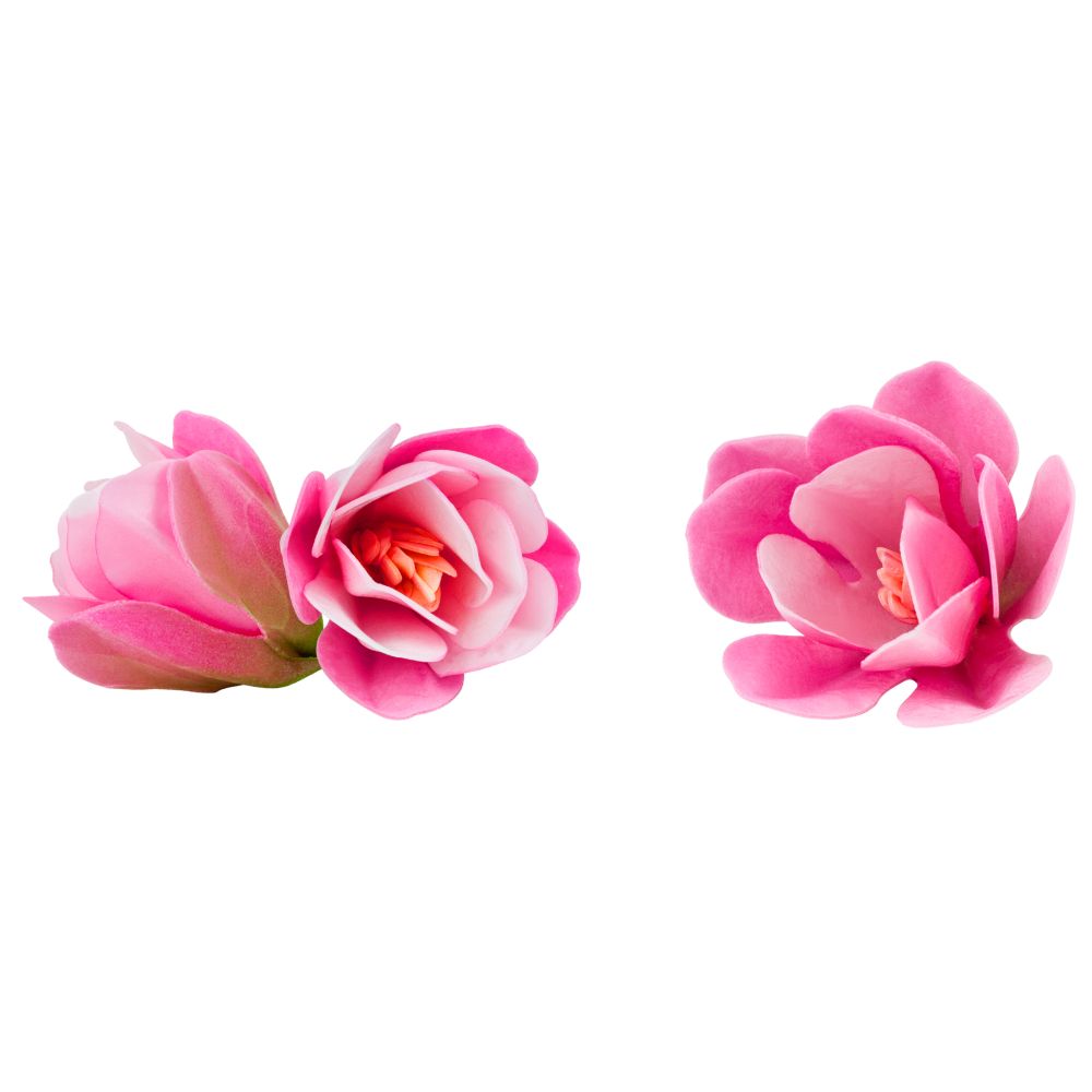 Waffle decoration Magnolia - Rose Decor - 3D, pink, 6 pcs.