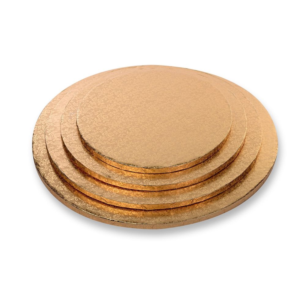 Round cake base - Modecor - gold, 25 cm