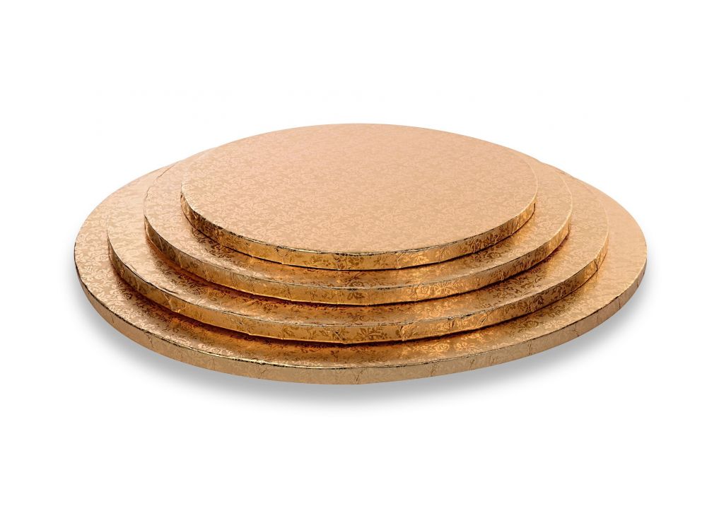 Round cake base - Modecor - gold, 25 cm