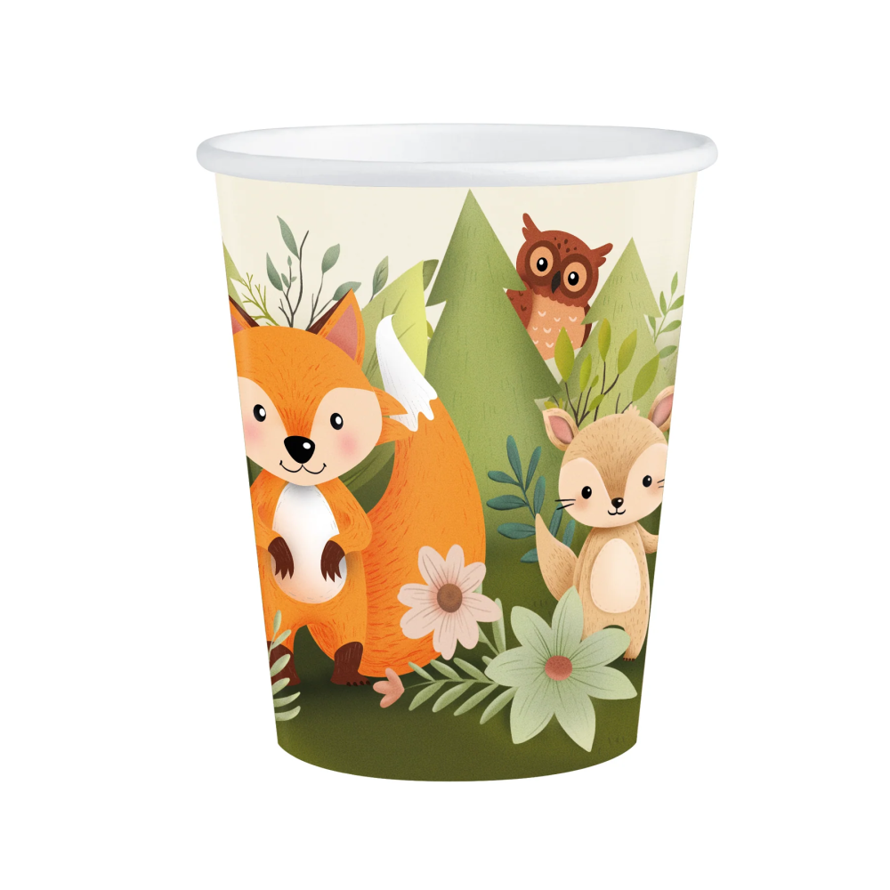Paper cups Forest Friends - 220 ml, 6 pcs.