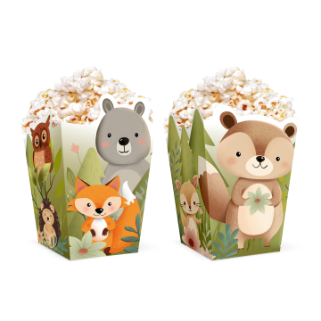 Popcorn boxes Forest Friends - 6 pcs.