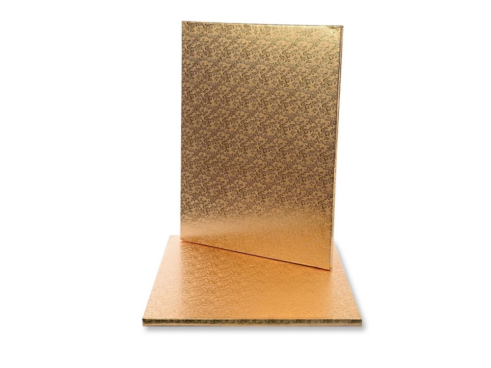 Podkład pod tort prostokątny - Modecor - złoty, 30 x 40 cm