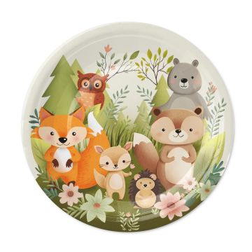 Paper plates Forest Friends - 18 cm, 6 pcs.