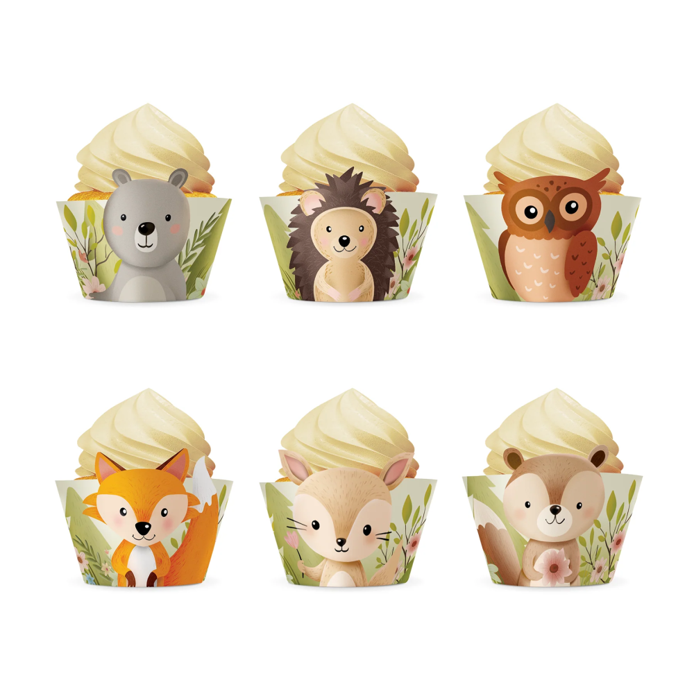 Muffin wraps Forest Friends - 6 pcs.