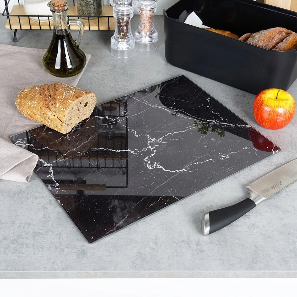 Glass cutting board - black, 30 x 40 cm