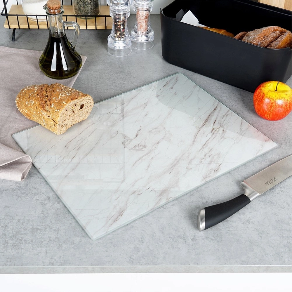 Glass cutting board - white, 30 x 40 cm