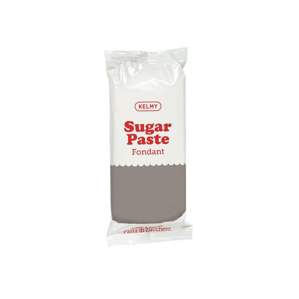 Sugar paste fondant - Kelmy - Grey, 250 g