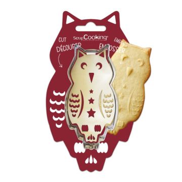 Cutter mold with a template for cookies - ScrapCooking - Owl