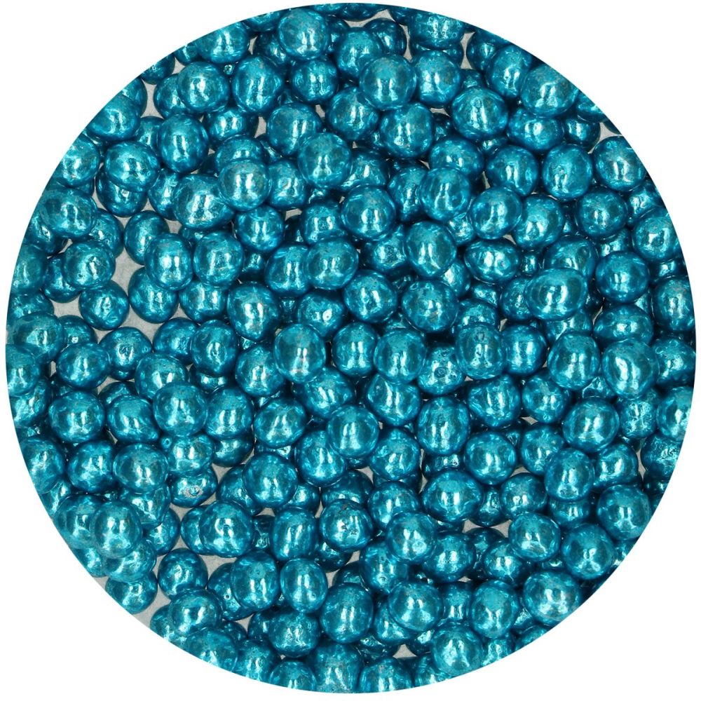 Posypka cukrowa perełki metaliczne - FunCakes - niebieskie, 60 g
