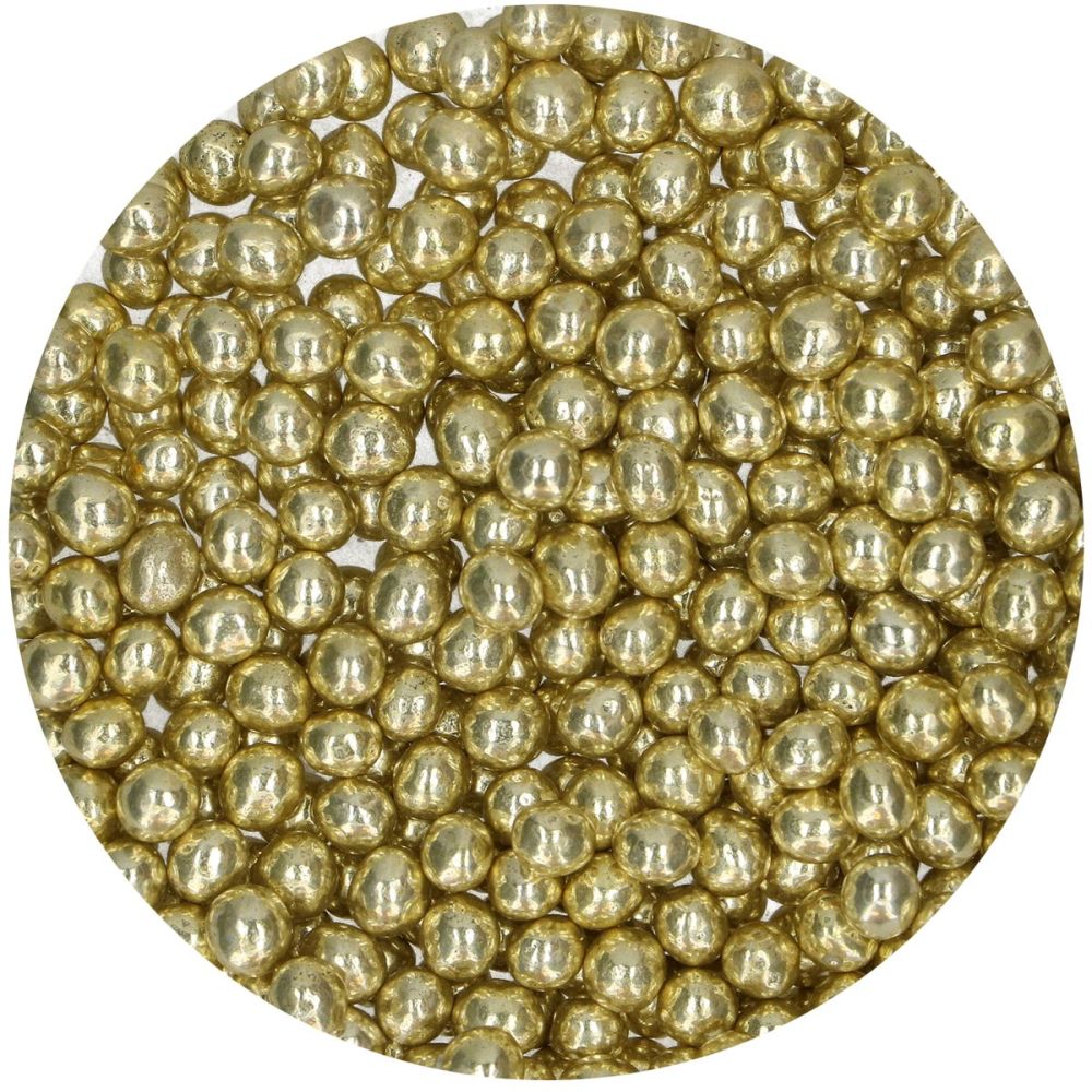 Sugar sprinkles Pearls - FunCakes - Metallic Yellow, 60 g