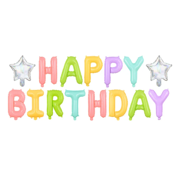 Foil balloon Happy Birthday - PartyDeco - 395 x 35 cm