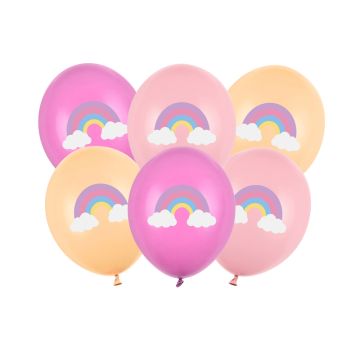Latex balloons Rainbow - PartyDeco - 30 cm, 6 pcs.