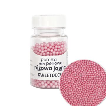 Posypka cukrowa perełki - różowe jasne, 4 mm, 40 g