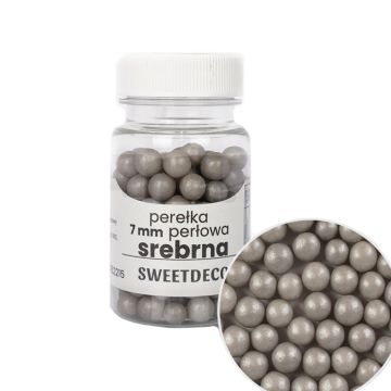 Sugar sprinkles Pearls - Silver, 7 mm, 40 g